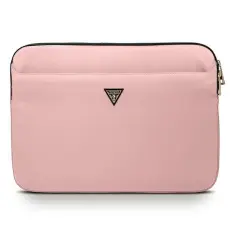 Guess - Guess Datorfodral 13" Nylon Triangle Logo - Rosa