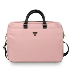 Guess - Guess Datorfodral 16" Nylon Triangle Logo - Rosa