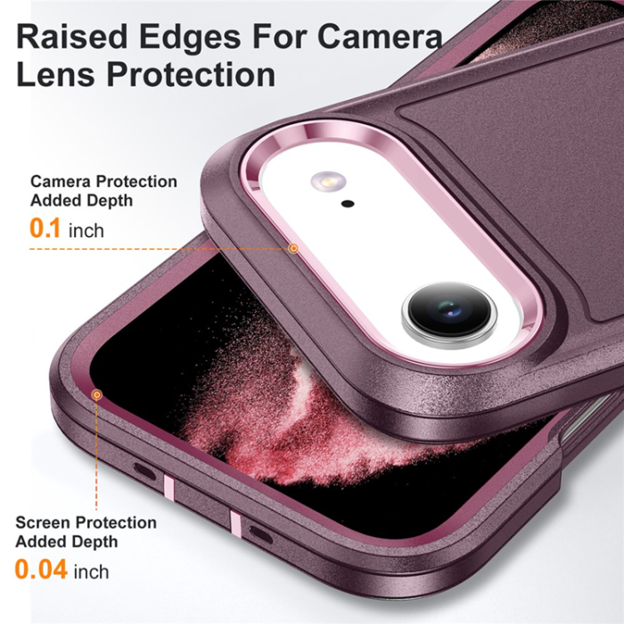 A-One Brand - iPhone 17 Air Mobilskal Kickstand Silikon - Lila/Rosa