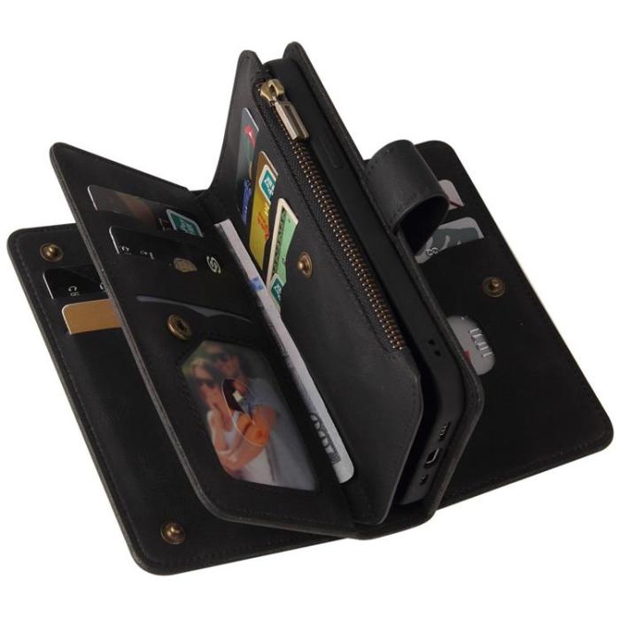 OEM - iPhone 14 Pro Max Plånboksfodral KT Zipper - Svart