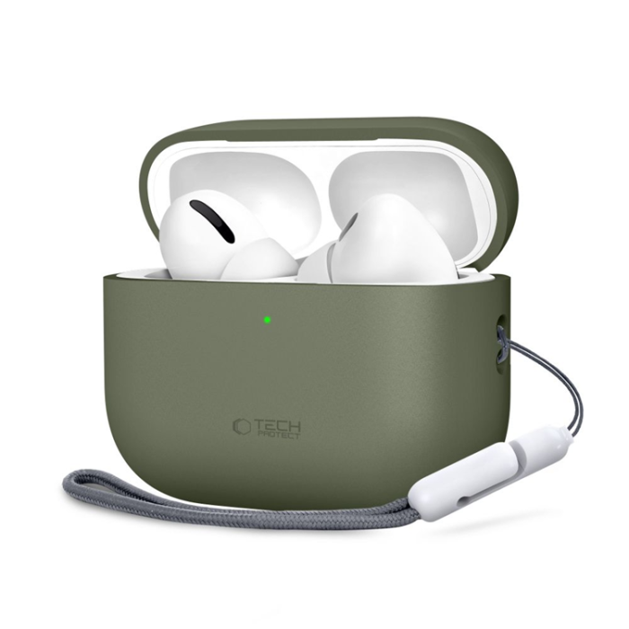 Tech-Protect - Tech-Protect Apple Airpods Pro 3 Skal Silikon - Olive Grön