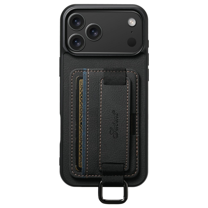 SUTENI - SUTENI iPhone 17 Pro Mobilskal Korthållare Litchi Läder