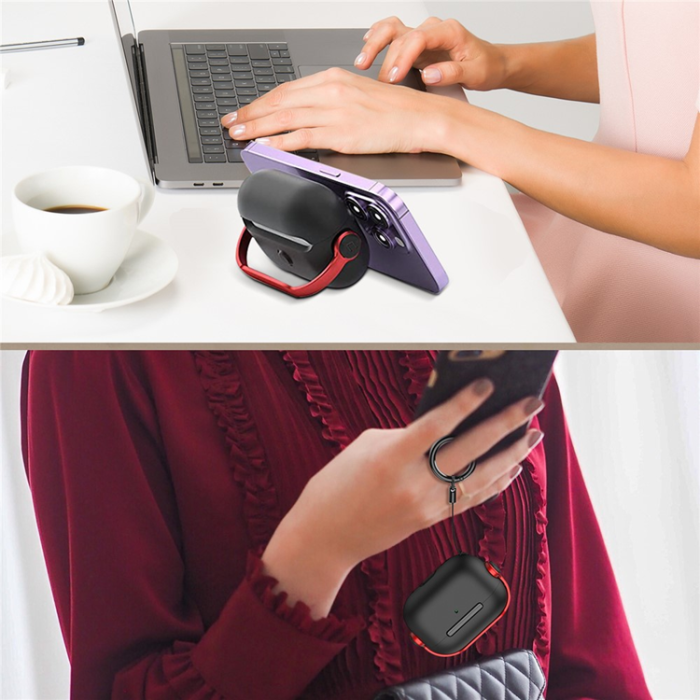 AHASTYLE - AHASTYLE AirPods Pro/Pro 2 Skal Bluetooth WG109 - Svart + Röd