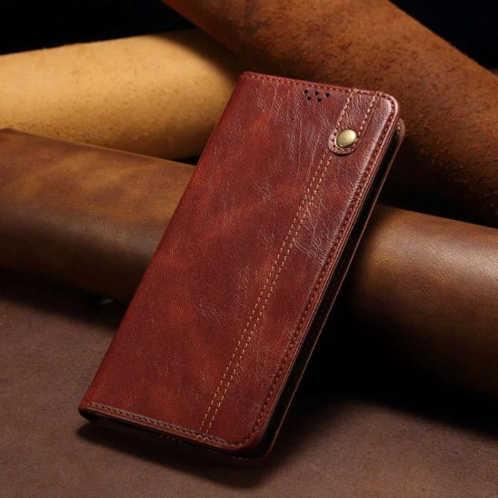 OEM - Nothing Phone 1 Plånboksfodral Crazy Horse Flip - Brun