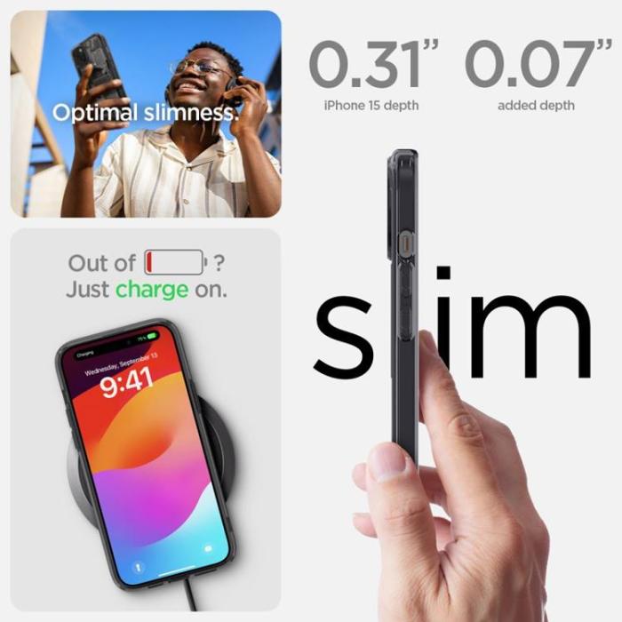Spigen - Spigen iPhone 15 Plus Mobilskal Magsafe Ultra Hybrid - Zero One
