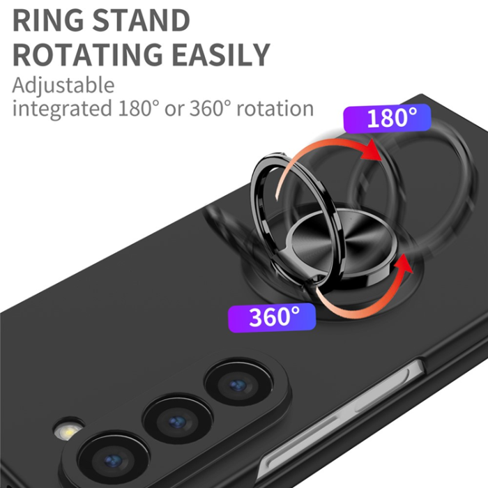 A-One Brand - Galaxy Z Fold7 5G Mobilskal Rotatable Ring Kickstand - Svart