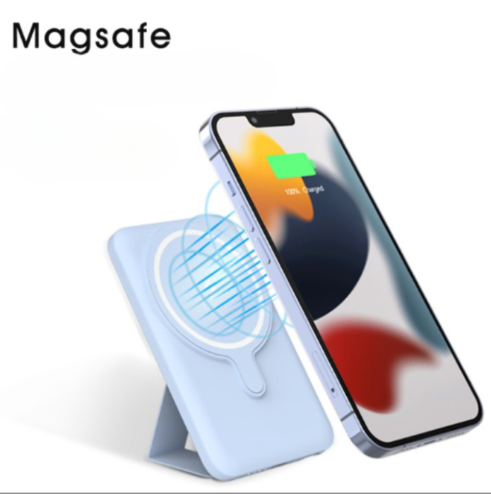 UTGATT1 - Magsafe Bracket Magnetic Trådlös Powerbank 5000 mAh - Vit