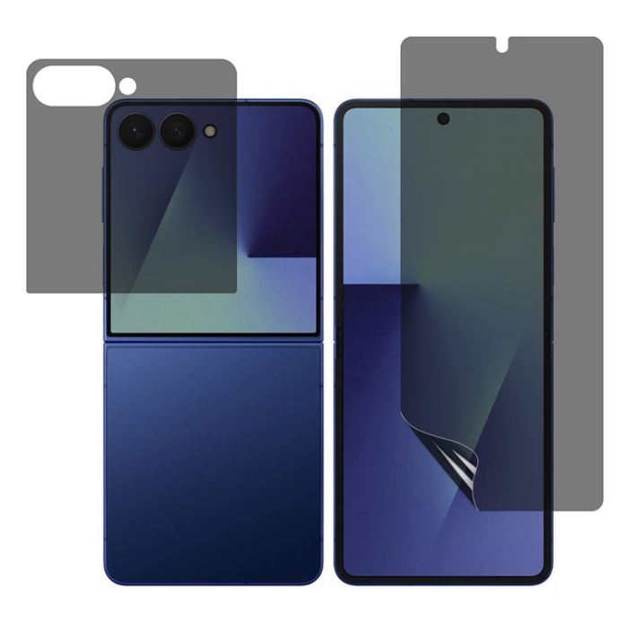 A-One Brand - Galaxy Z Flip 7 Plastfilm Skärmskydd Privacy 180 Degree - Svart