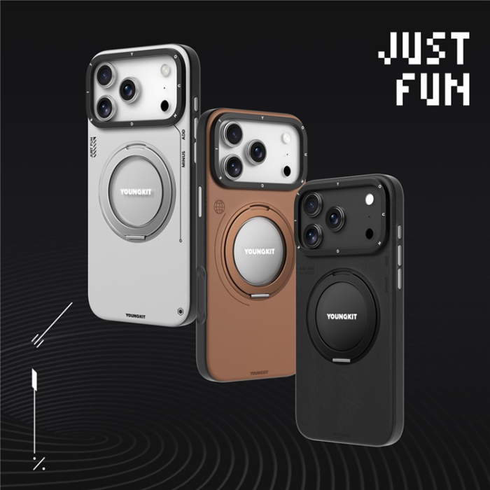 YOUNGKIT - YOUNGKIT iPhone 17 Pro Max Mobilskal Rotating Kickstand - Brun