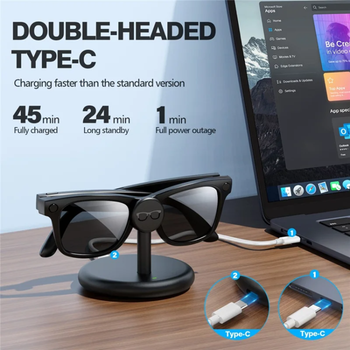 A-One Brand - Laddningsställ AR Smart Glasögon För Ray-Ban Meta - Svart