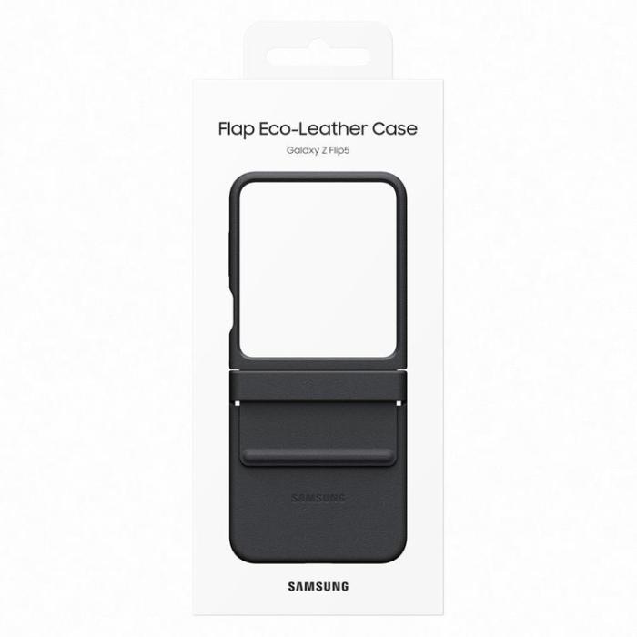 Samsung - Samsung Galaxy Z Flip 5 Mobilskal Ekologisk Läder - Svart