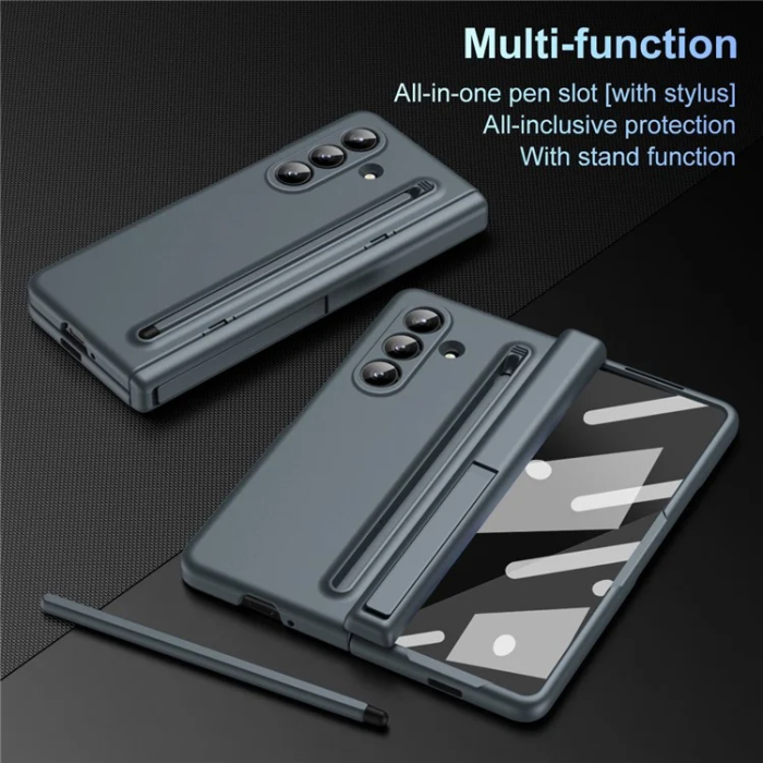 A-One Brand - Galaxy Z Fold 7 Mobilskal Kickstand med Stylus och Härdat Glas