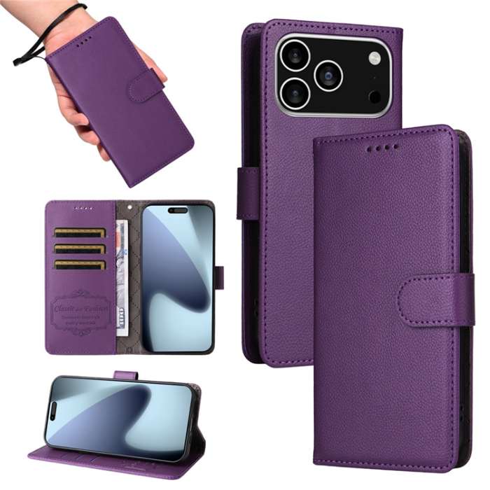 A-One Brand - iPhone 17 Pro Plånboksfodral RFID Blocking med Handledsrem