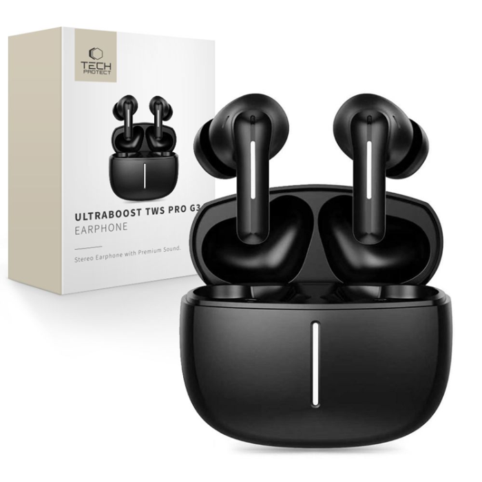 Tech-Protect - Tech-Protect TWS In-Ear Hörlurar Ultraboost Pro G3 - Svart