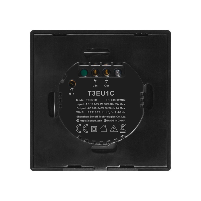 Sonoff - Sonoff Wi-Fi Smart Switch T3EU1C-TX - Svart