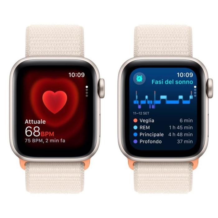 Apple - Apple Watch SE 2nd Gen 2023 40mm 4G Starlight Aluminium Sports Loop - Starlight
