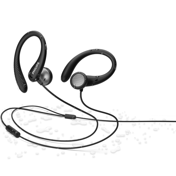 Philips - PHILIPS In-Ear-Hörlurar Sport IPX2 Kabel - Svart