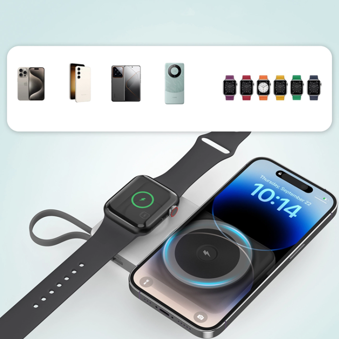 Choetech - Choetech MagSafe Powerbank 10000mAh med Trådlös Laddare för Apple Watch/iPhone