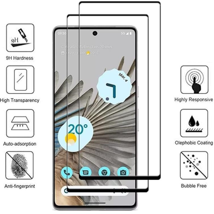 A-One Brand - [2-PACK] Google Pixel 7a Härdat Glas Skärmskydd - Svart
