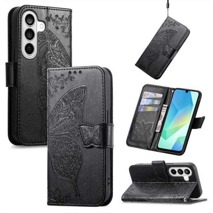 OEM - Plånboksfodral för Samsung Galaxy S26 Konstläder med rem - Svart