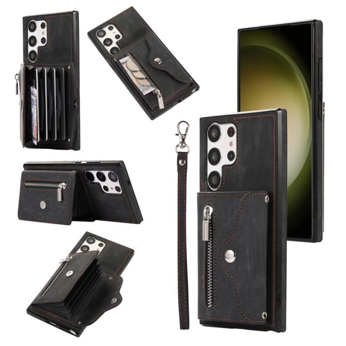 OEM - Mobilfodral för Samsung Galaxy S26 Ultra Kickstand Kortfack - Svart
