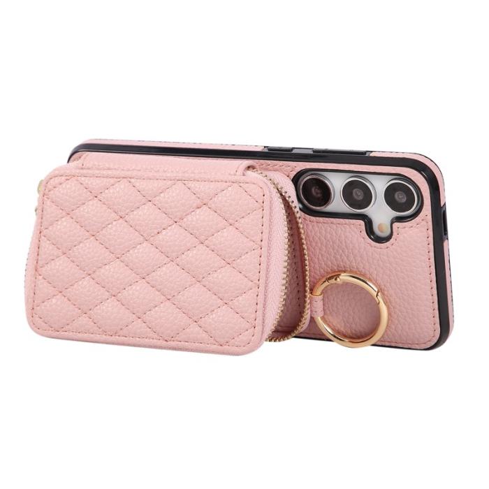 OEM - Mobilfodral för Samsung Galaxy S26 Konstläder med kortfack - Rosa
