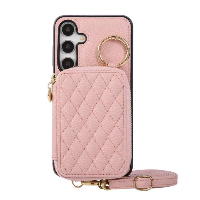 OEM - Mobilfodral för Samsung Galaxy S26 Konstläder med kortfack - Rosa