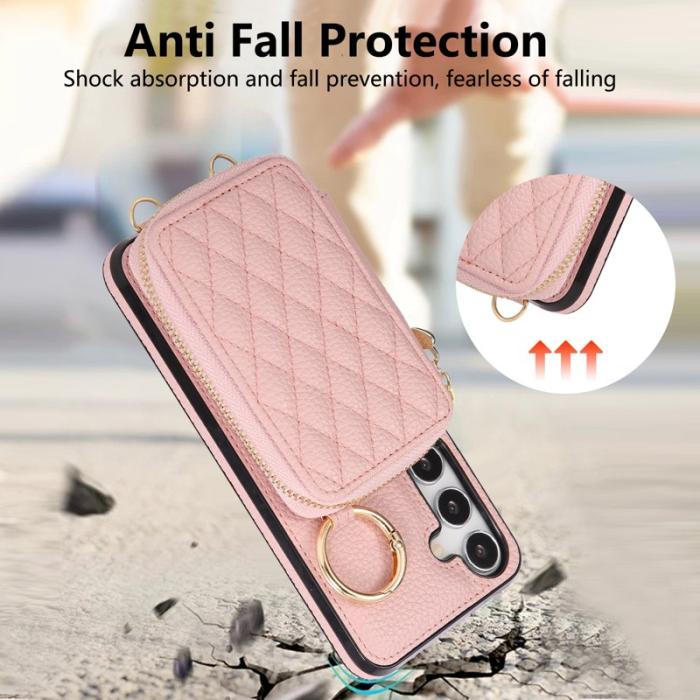 OEM - Mobilfodral för Samsung Galaxy S26 Konstläder med kortfack - Rosa