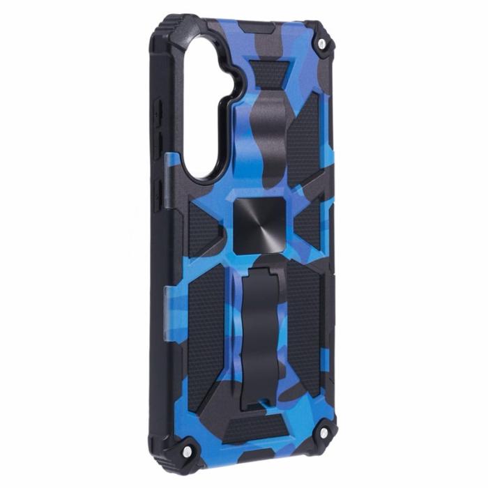 OEM - Mobilskal för Samsung Galaxy S26 Kickstand PC + TPU - Kamouflage Blå