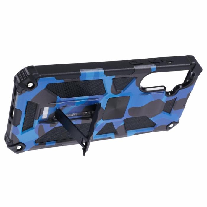 OEM - Mobilskal för Samsung Galaxy S26 Kickstand PC + TPU - Kamouflage Blå