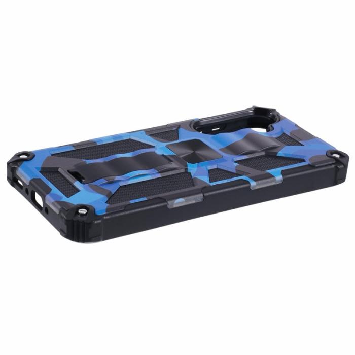 OEM - Mobilskal för Samsung Galaxy S26 Kickstand PC + TPU - Kamouflage Blå