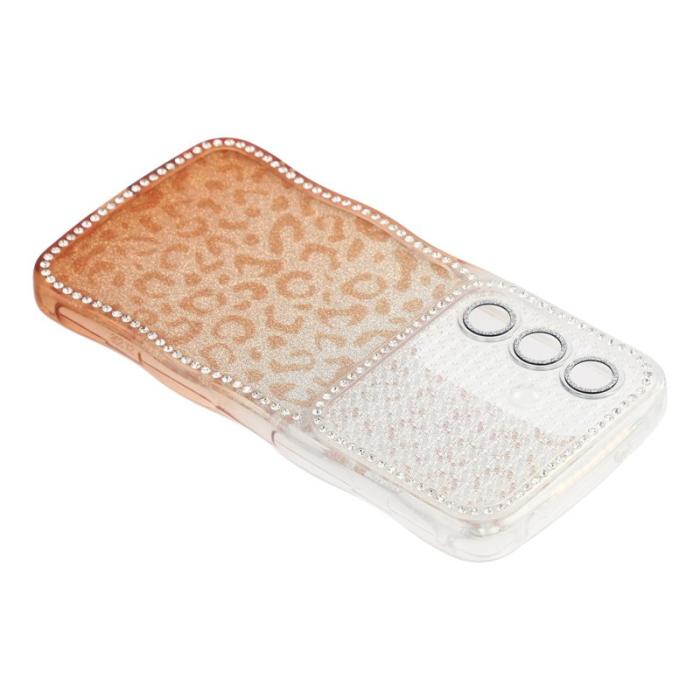 OEM - Mobilskal för Samsung Galaxy S26 TPU med rhinestones - Gradient Brun
