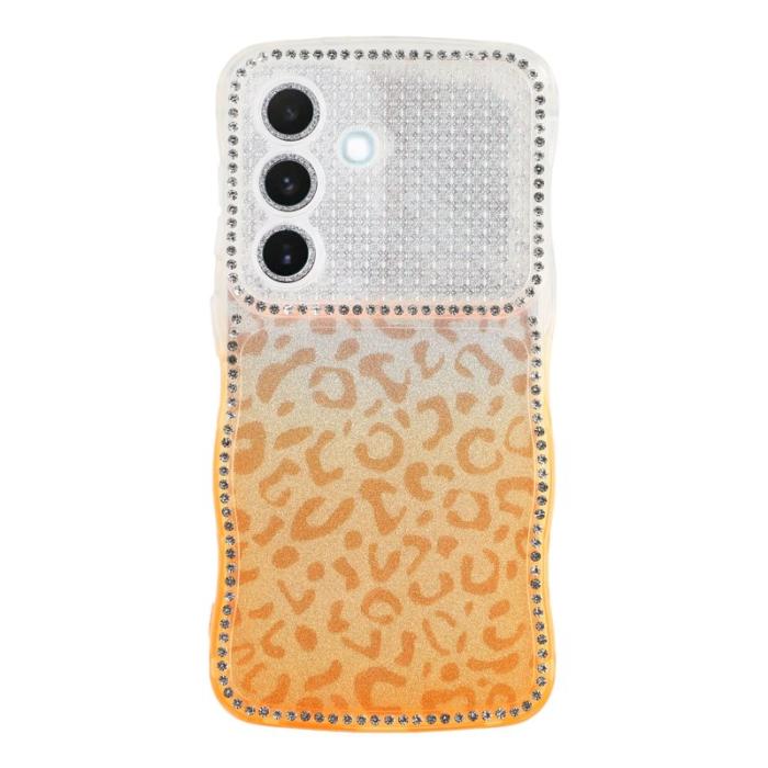 OEM - Mobilskal för Samsung Galaxy S26 TPU med rhinestones - Gradient Orange