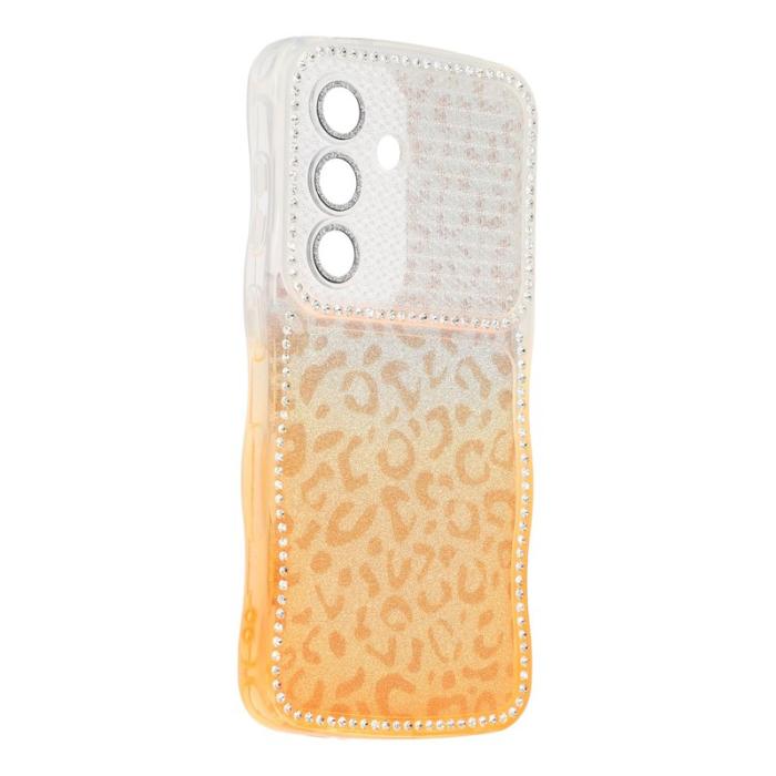OEM - Mobilskal för Samsung Galaxy S26 TPU med rhinestones - Gradient Orange