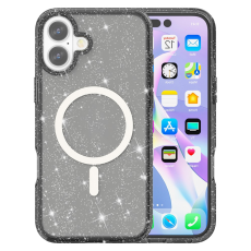 A-One Brand - iPhone 17 Mobilskal MagSafe Puderglitter - Svart