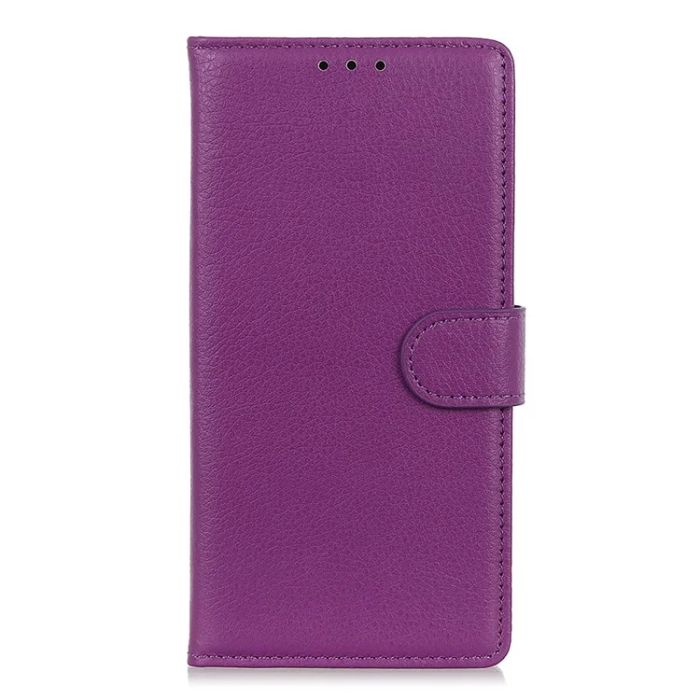 A-One Brand - iPhone 17 Plånboksfodral Litchi Texture - Lila