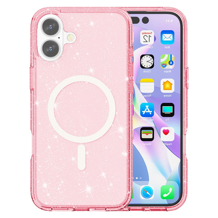 iPhone 17 Mobilskal MagSafe Puderglitter - Rosa | 2353 | AlltMobil