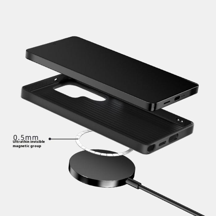 ABEEL - ABEEL Mobilskal till Samsung Galaxy S25 Ultra MagSafe Micro-Prägling Svart