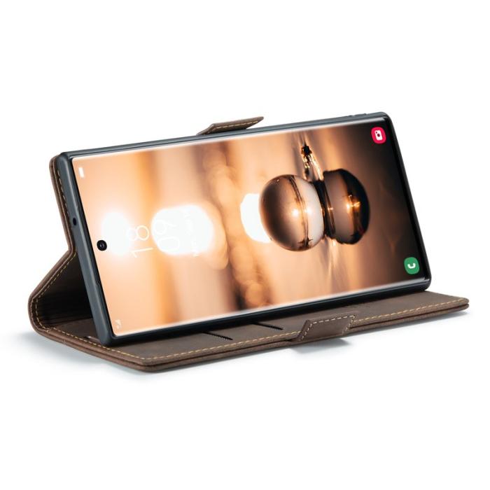 Caseme - CASEME 013 Series Samsung Galaxy S23 Ultra Konstläder Plånboksfodral Brun