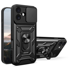 Amorus - AMORUS iPhone 17 Mobilskal Med Kameralinsreglage - Svart