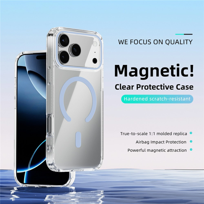 ABEEL - ABEEL iPhone 17 Pro Mobiskal MagSafe Anti Scratch - Babyblå