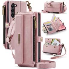 Caseme - CASEME Konstl&auml;der Pl&aring;nboksfodral till Samsung Galaxy S23 med RFID-Skydd, Rosa