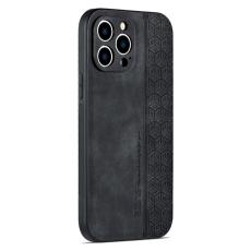 AZNS - AZNS iPhone 16 Pro Fodral Skyddande KonstL&auml;der - Svart