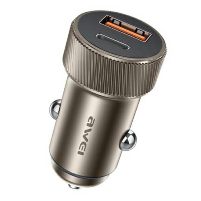 Awei - Awei Billaddare 33W 1xUSB-C 1xUSB-A C-857 - Brun