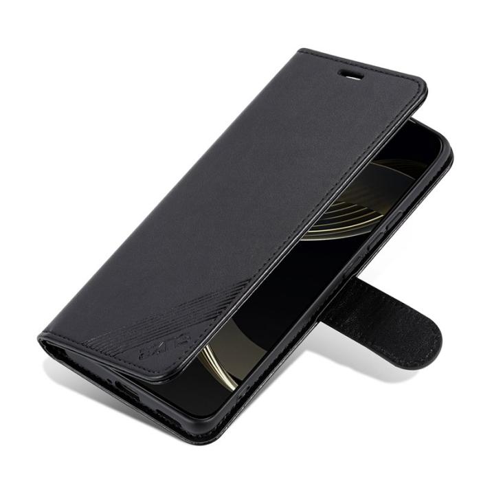 AZNS - AZNS Samsung Galaxy S25 Plånboksfodral Anti-Scratch Konstläder - Svart