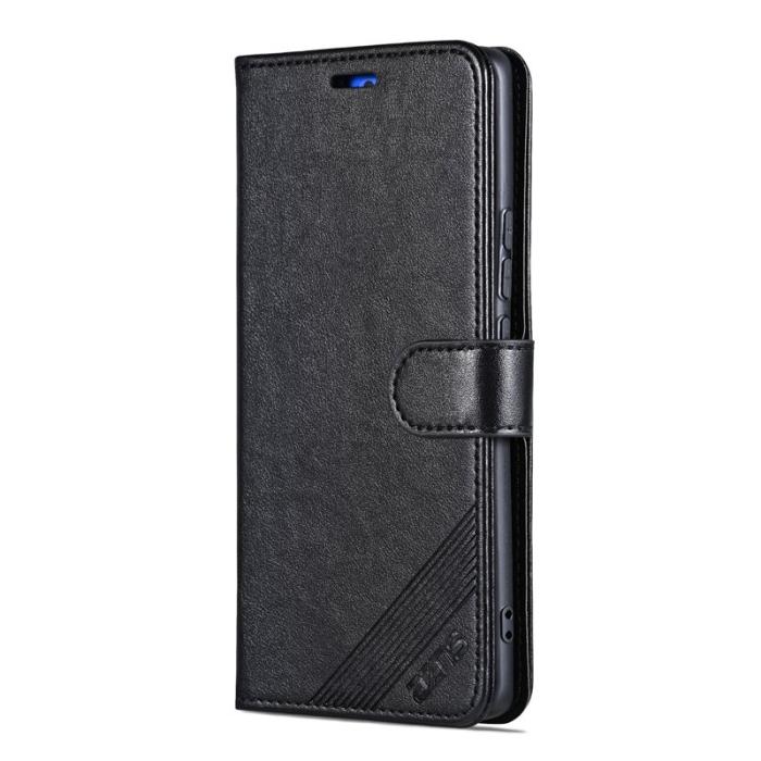 AZNS - AZNS Samsung Galaxy S25 Plånboksfodral Anti-Scratch Konstläder - Svart