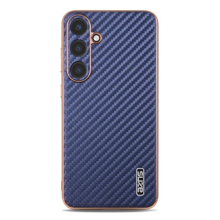 AZNS - AZNS Samsung Galaxy S25 Fodral Electroplating Carbon Fiber - Blå