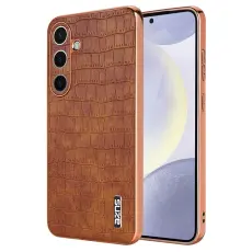 AZNS - AZNS Samsung Galaxy S25 Fodral Electroplating KonstL&auml;der - Brun