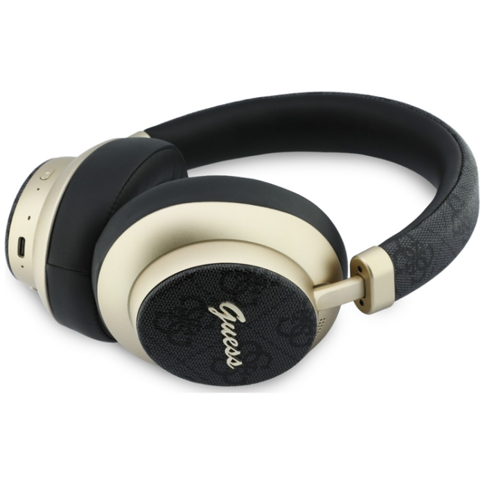Guess - Guess On-Ear Hörlurar Bluetooth ENC 4G Gold Script Metal - Svart