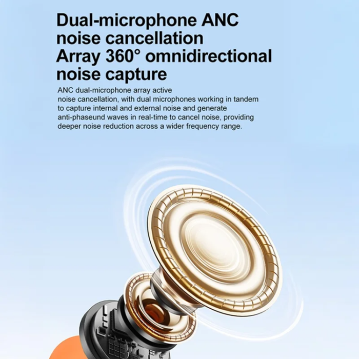 A-One Brand - In-Ear Trådlös Hörlurar S1 White Noise ANC IPX5 Bluetooth - Orange